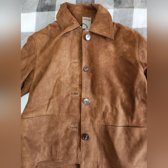 Zadig & Voltaire Lessa Suede Jacket In Cognac Genuine Leather Nwt - Picture 16 of 16